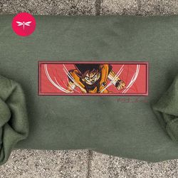 embroidered goku dbz anime sweatshirt, embroidered goku dbz anime hoodie, embroidered goku dbz anime shirt, anime goku 3