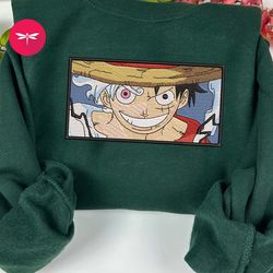 embroidered luffy gear 5 anime sweatshirt, embroidered luffy gear 5 anime hoodie, embroidered luffy gear 5 anime an12