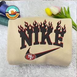 nike nfl san francisco 49ers embroidered hoodie, nike nfl embroidered sweatshirt, nfl embroidered football, nike nk23d