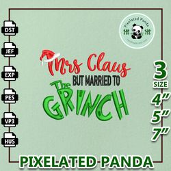 est 1957 embroidery files, merry xmas embroidery designs, mrs claus but married to the greench, instant download