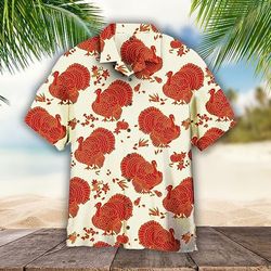 chef turkey men's short sleeve shirt, funny tropical shirt, vintage shirt, 3d shirt summer