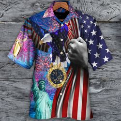 4th of july short sleeve shirt america 2023 new year new america aloha button up shirt