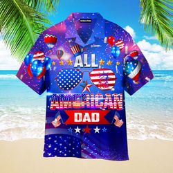 independence usa flag all american dad 4th of july tropical shirt summer beach patriotic aloha shirt