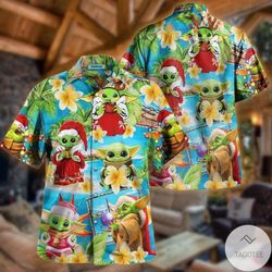 a merry christmas i wish you yoda hawaiian shirt