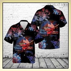 abrams battle tank 4th of july hawaiian shirt