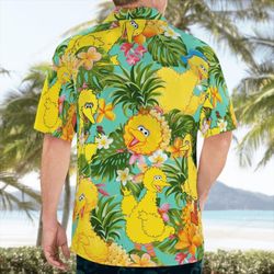 big bird muppets tropical hawaiian shirt