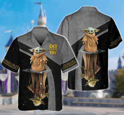 baby yoda tropical shirt, yoda and baby yoda wars galaxy edge summer shirt, birthday gift tropical shirt