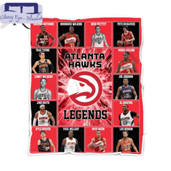 nba atlanta hawks legends fleece blanket