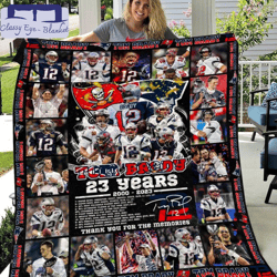 tom brady 23 years 2000 - 2023 thank you for the memories fleece blanket