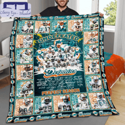 undefeated 1972 17-0 dolphins miami perfect season signature fleece blanket