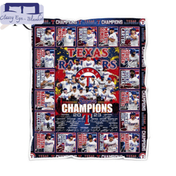 world series champions 2023 texas rangers fleece blanket