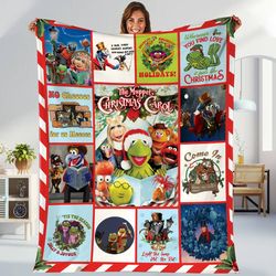 personalized the muppet christmas carol fleece blanket  the muppet movie blanket  muppet blanket  christmas blanket for