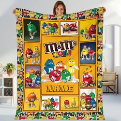 personalized m and m blanket mms world fleece blanket m and m candy fleece blanket throw blanket for bed couch sofa