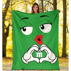 green m&m sherpa fleece quilt blanket bl2608 - wisdom teez.jpg