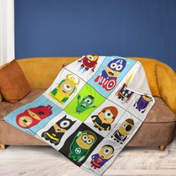 minions despicable me avengers sherpa fleece quilt blanket