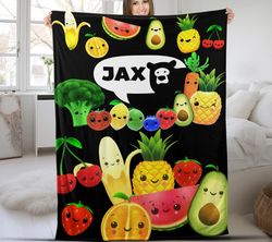 custom fruit blanket, fruit bedding set, fruit bedding set, fruit baby blanket, cartoon fleece blanket