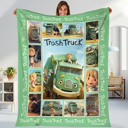 trash truck fleece blanket trash truck blanket trash truck birthday gifts trash truck gift