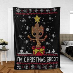 baby groot sherpa fleece quilt blanket bl1282