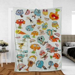 funny the amazing world of gumball love familys lover sherpa fleece quilt blanket bl2486