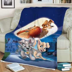Lady and the Tramp Disney Sherpa Fleece Quilt Blanket BL1381