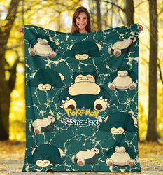 let's go snorlax sherpa fleece quilt blanket bl2669