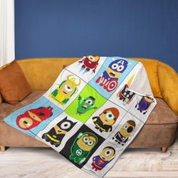 minions despicable me avengers sherpa fleece quilt blanket bl2268