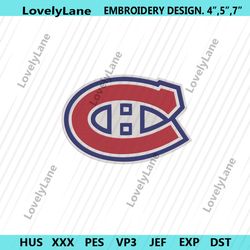 montreal canadiens logo nhl team embroidery design file