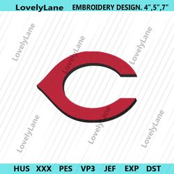 cincinnati reds letter c hype logo machine embroidery file