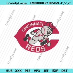 cincinnati reds mlb baseball team logo embroidery instant download