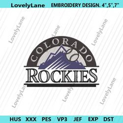 colorado rockies mlb baseball team logo machine embroidery design