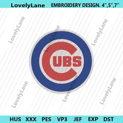 chicago cubs basic circle logo machine embroidery design