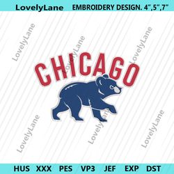 chicago cubs blue bear transparent logo machine embroidery file