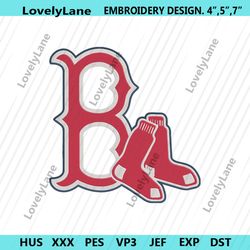 boston red sox socks with letter b transparent loggo machine embroidery file