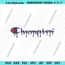 champion dripping logo embroidery instant download