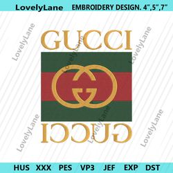 gucci double brand logo embroidery instant dowload