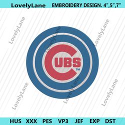 chicago cubs double circle logo machine embroidery design