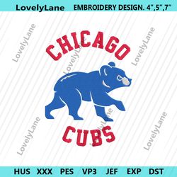 chicago cubs baseball bluee bear wrap logo machine embroidery file