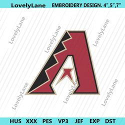 diamondbacks mlb baseball team letter a logo machine embroidery design