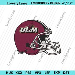 ul monroe warhawks helmet embroidery design file
