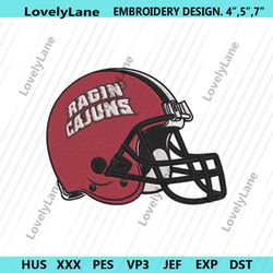 louisiana ragin' cajuns helmet machine embroidery design