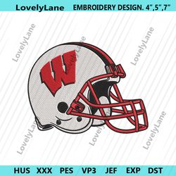 wisconsin badgers helmet machine embroidery digitizing.