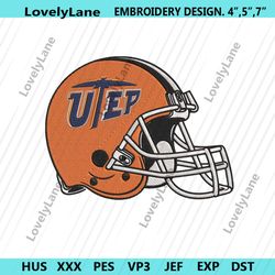 utep miners helmet embroidery digitizing instant download