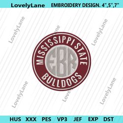 mississippi state bulldogs embroidery design, ncaa embroidery designs, mississippi state bulldogs embroidery instant fil