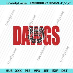 dawgs bulldogs wordmark ncaa team logo embroidery design