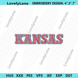 kansas wordmark logo machine embroidery design download, ncaa kansas logo embroidery instant file, kansas jayhawks ncaa