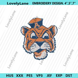 auburn tigers head embroidery files, ncaa embroidery files, auburn tigers file