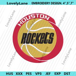 houston rockets symbol machine embroidery digitals, houston rockets logo embroidery design, nba team design embroidery f