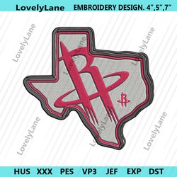 houston rockets logo symbol embroidery digitals file, houston rockets logo embroidery design, logo team nba machine embr