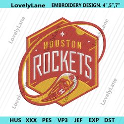 houston rockets logo machine embroidery instant design, nba houston rockets embroidery digital files, nba team embroider