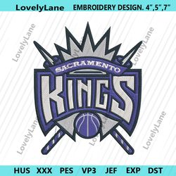 nba sacramento kings logo machine embroidery files, sacramento kings basketball embroidery design, nba logo embroidery f